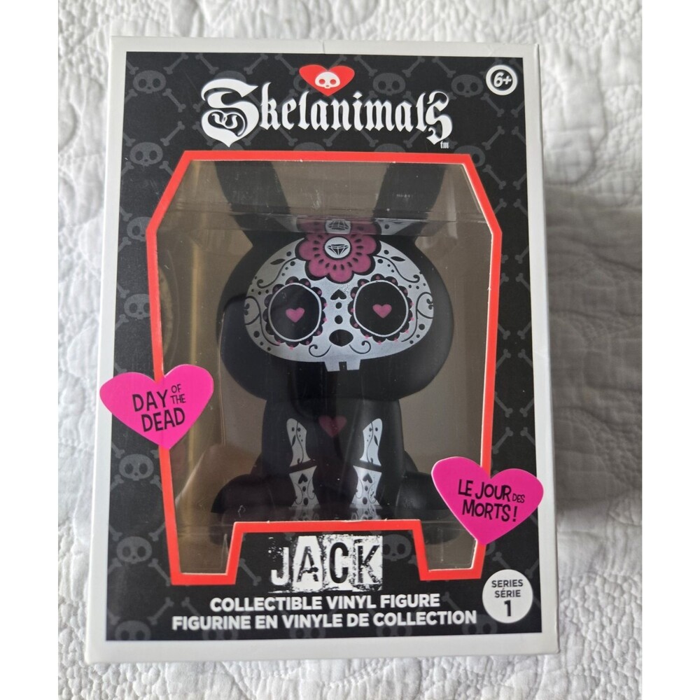 Skelanimals Jack Day of the Dead Vinyl Figure Series 1 Ages 6+ Black/White/Pink